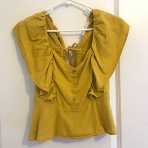 Mustard Yellow Peplum summer top